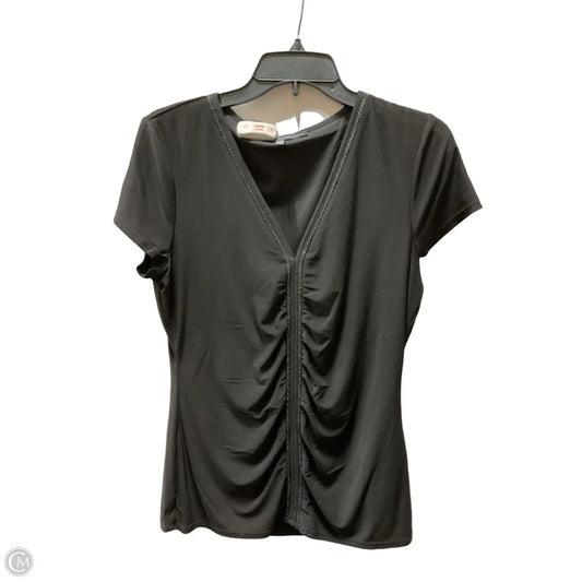 Top Short Sleeve By White House Black Market In Black, Size: M