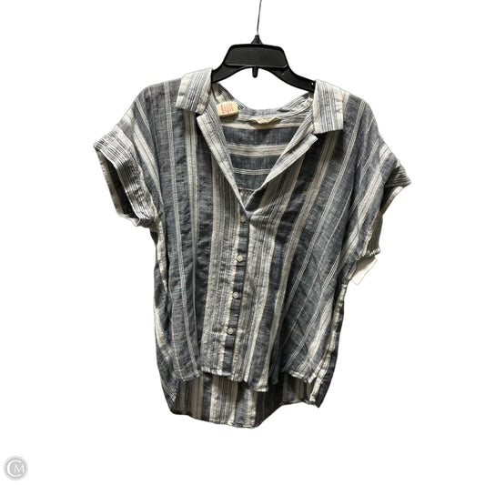 Top Short Sleeve By Lucky Brand In Striped Pattern, Size: M