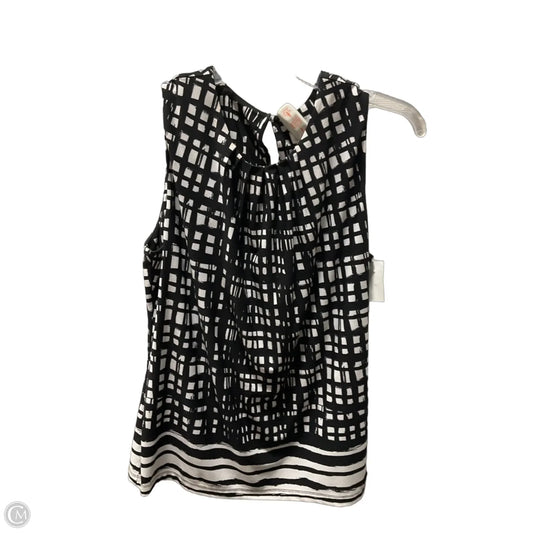 Top Sleeveless By Calvin Klein In Black & White, Size: M