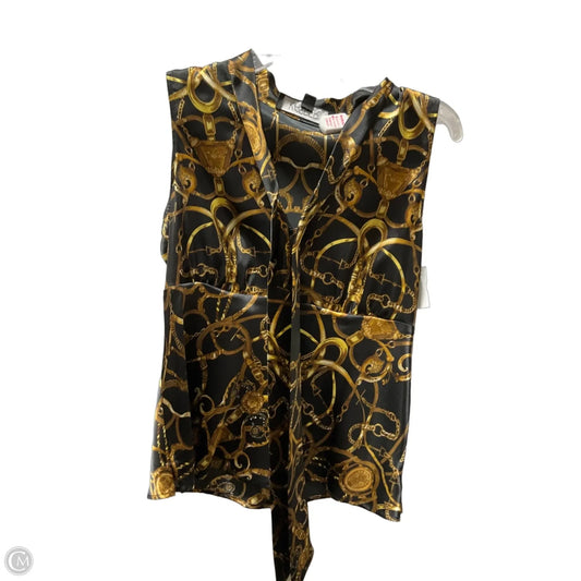 Top Sleeveless By Kasper In Black & Gold, Size: 8