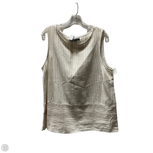 Top Sleeveless By For Cynthia In Tan & White, Size: Xl