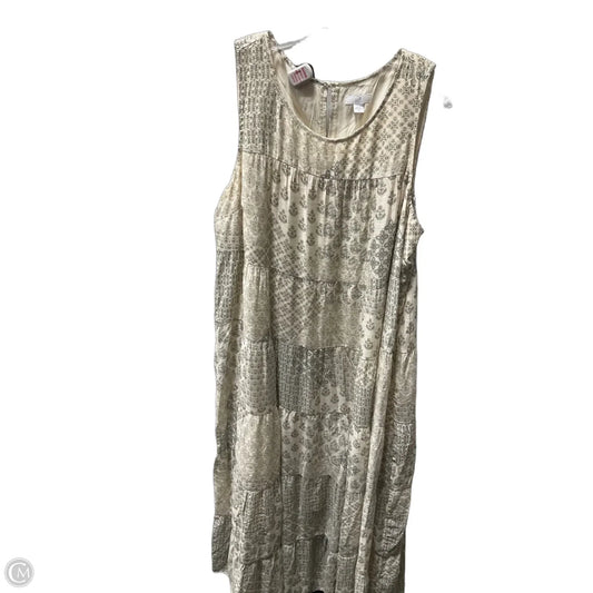 Dress Casual Maxi By J. Jill In Cream & Green, Size: M