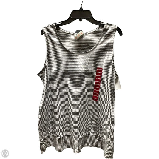 Top Sleeveless By Lands End In Striped Pattern, Size: Xl