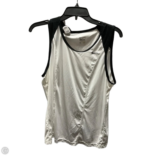 Athletic Tank Top By Nike Apparel In Black & White, Size: Xl