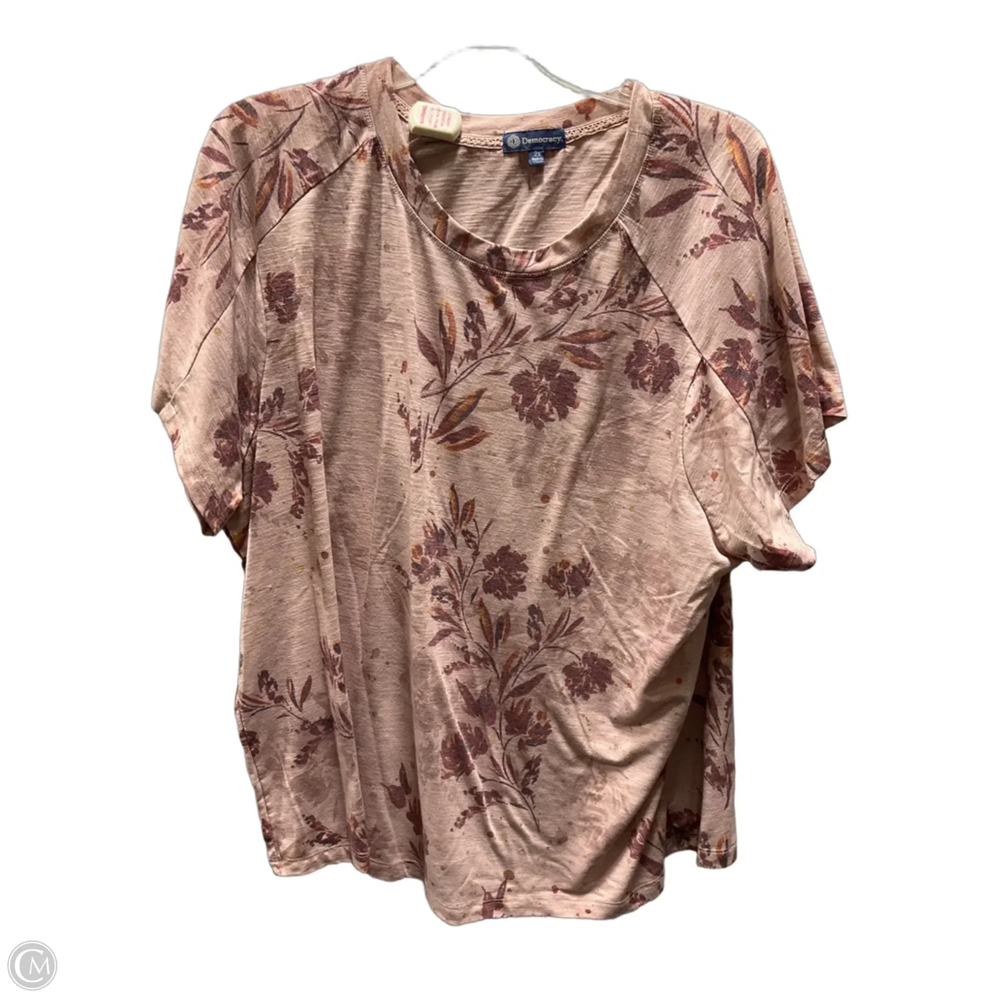 Top Short Sleeve By Democracy In Mauve, Size: 2x