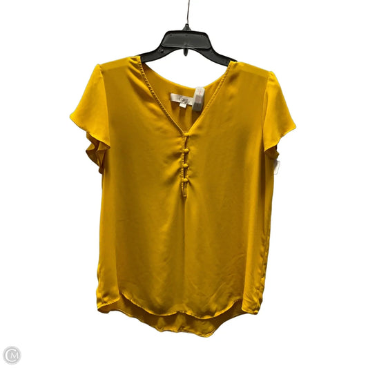 Top Short Sleeve By Loft In Yellow, Size: M