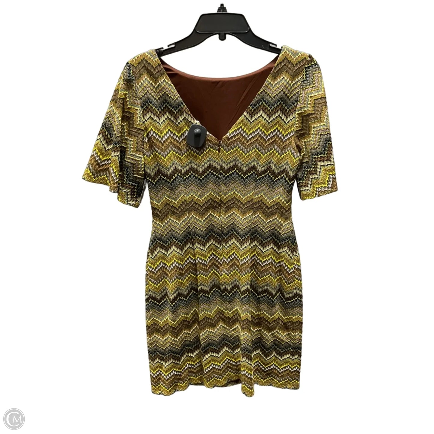 Dress Casual Midi By Donna Morgan In Brown & Green, Size: 6