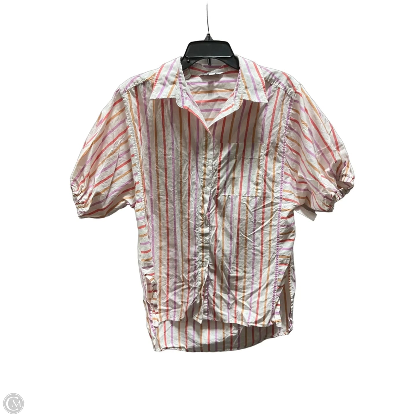 Blouse Short Sleeve By Ophelia Roe In Striped Pattern, Size: Sp
