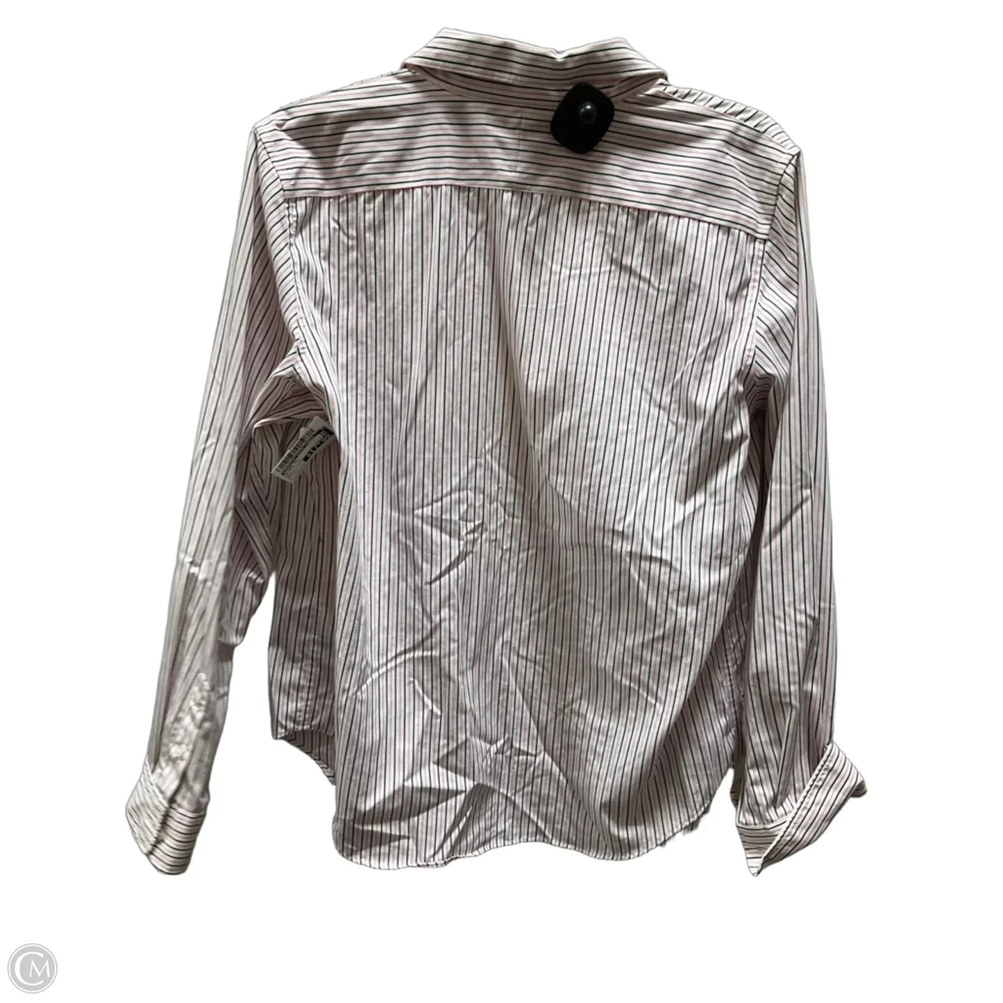 Blouse Long Sleeve By Lauren By Ralph Lauren In Black & Pink, Size: L