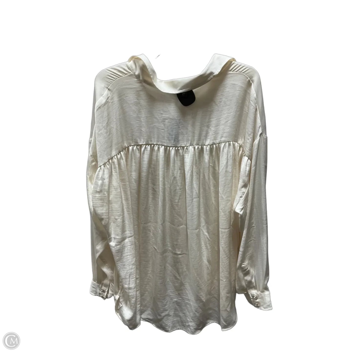 Blouse Long Sleeve By Express In Cream, Size: Xl