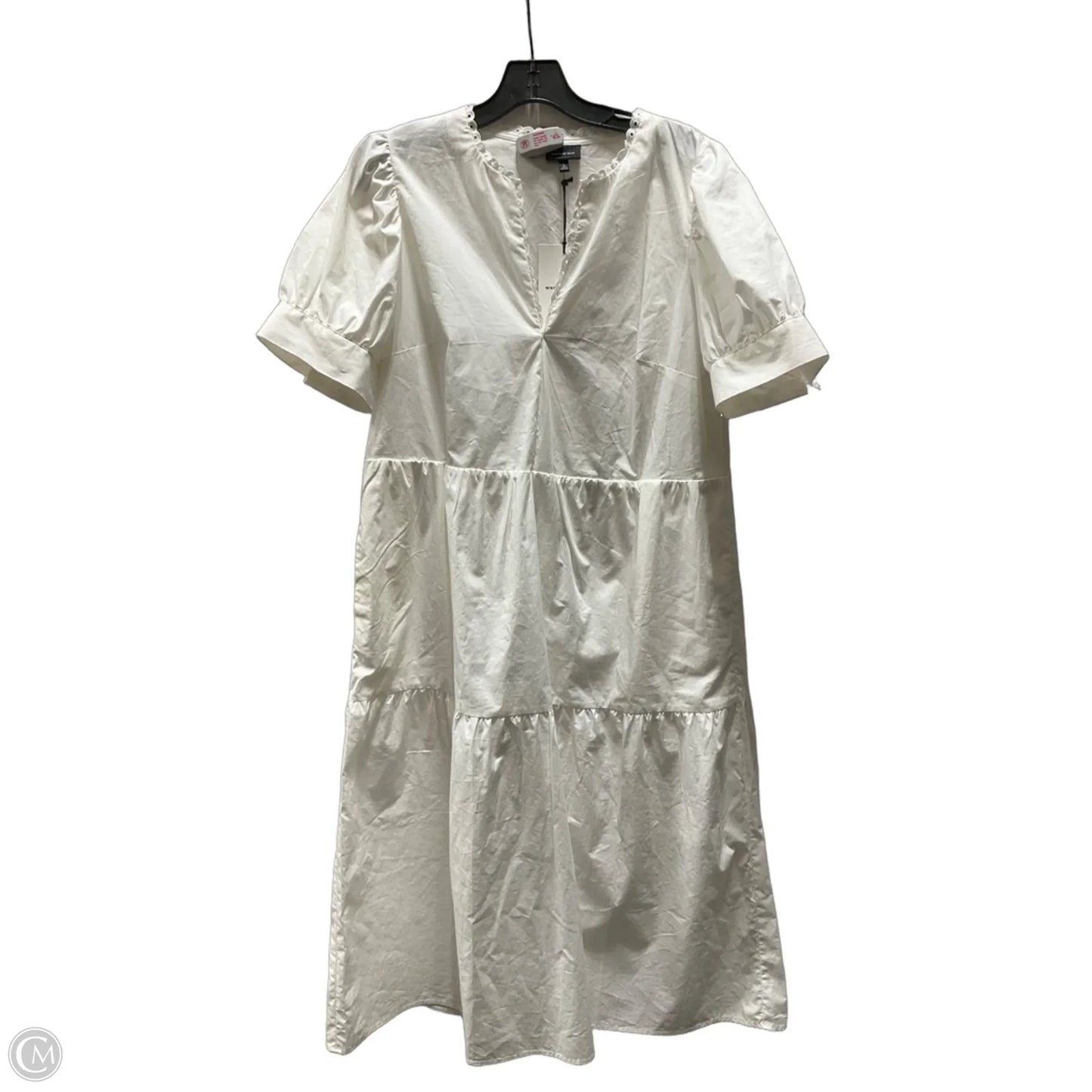 Dress Casual Midi By Who What Wear In White, Size: L