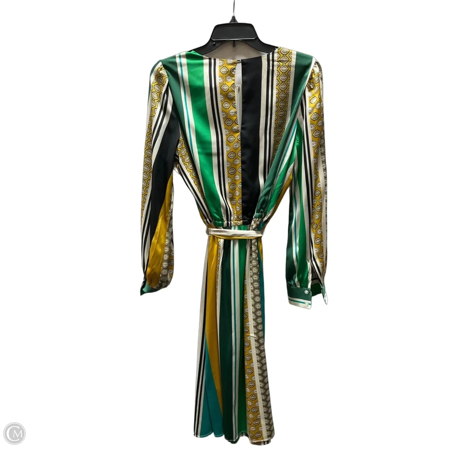Dress Casual Midi By Maggy London In Green & Yellow, Size: 10