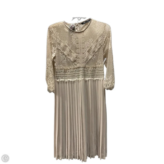 Dress Casual Midi By Zara In Beige, Size: L