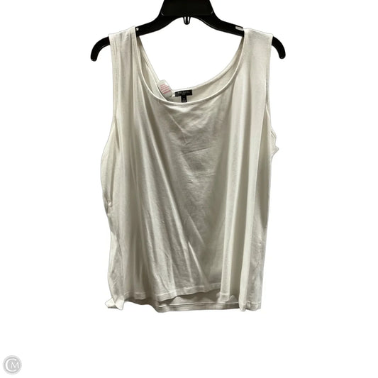 Top Sleeveless By Talbots In White, Size: 2x