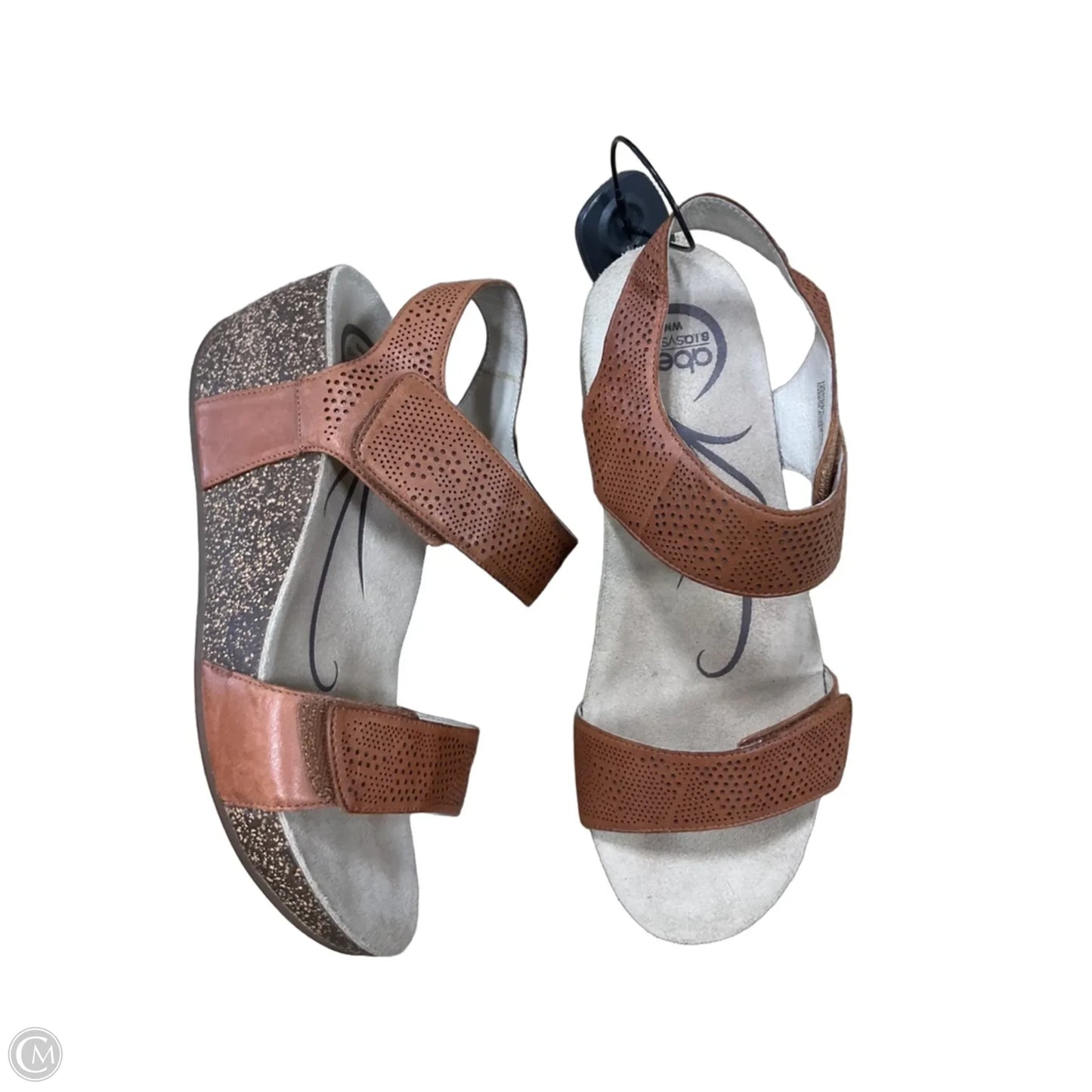 Sandals Heels Wedge By Abeo In Brown, Size: 9