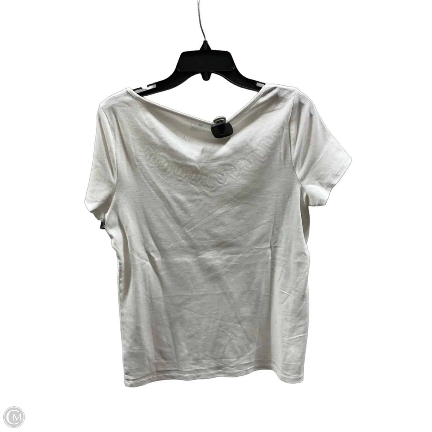 Top Short Sleeve By Talbots In White, Size: L