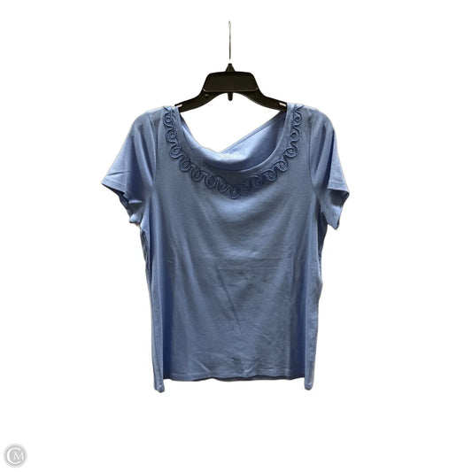 Top Short Sleeve By Talbots In Blue, Size: L