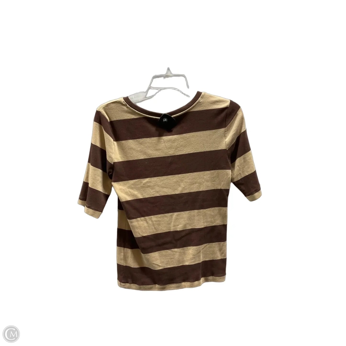 Top Short Sleeve By Loft In Brown & Tan, Size: M