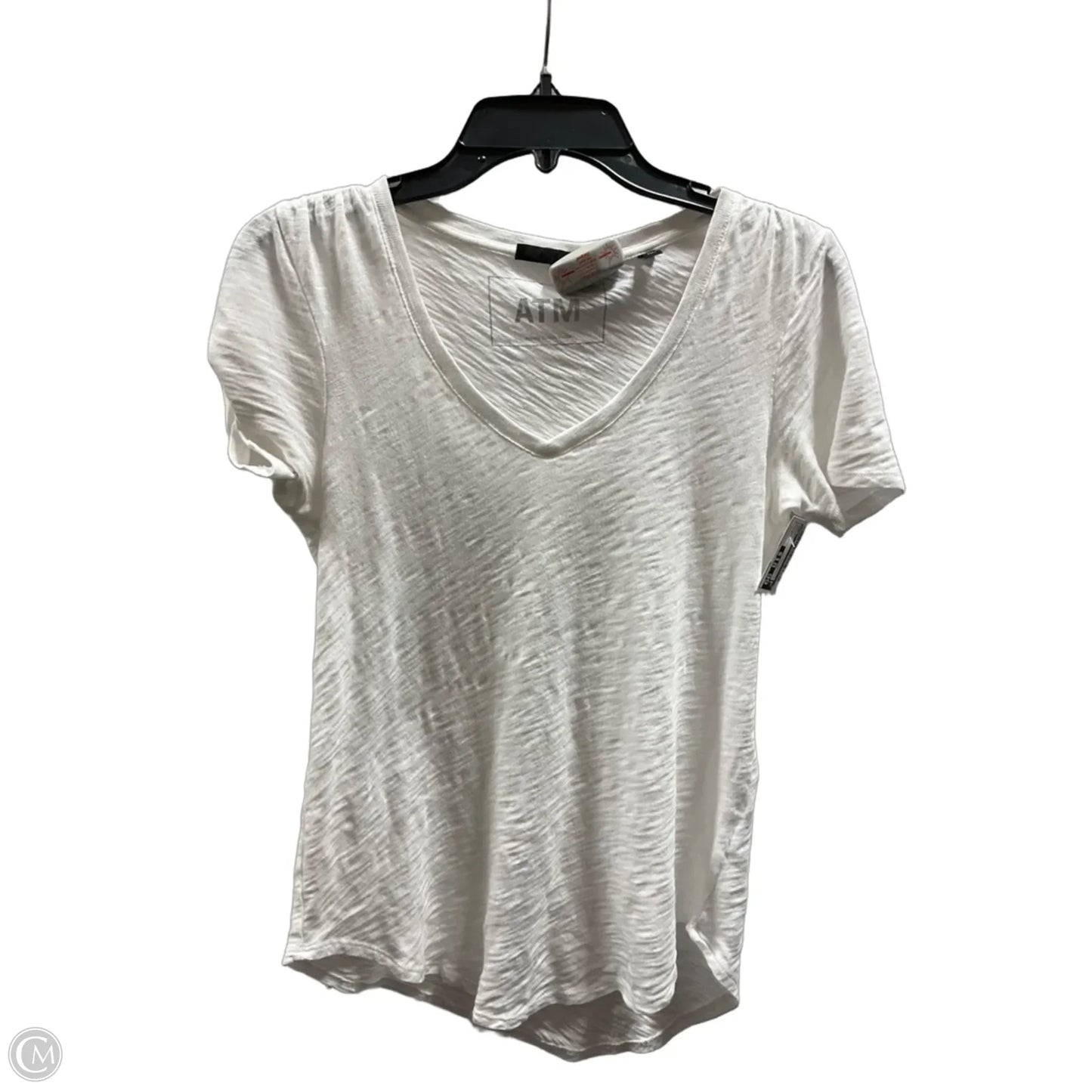 Top Short Sleeve By Atm In Cream, Size: S