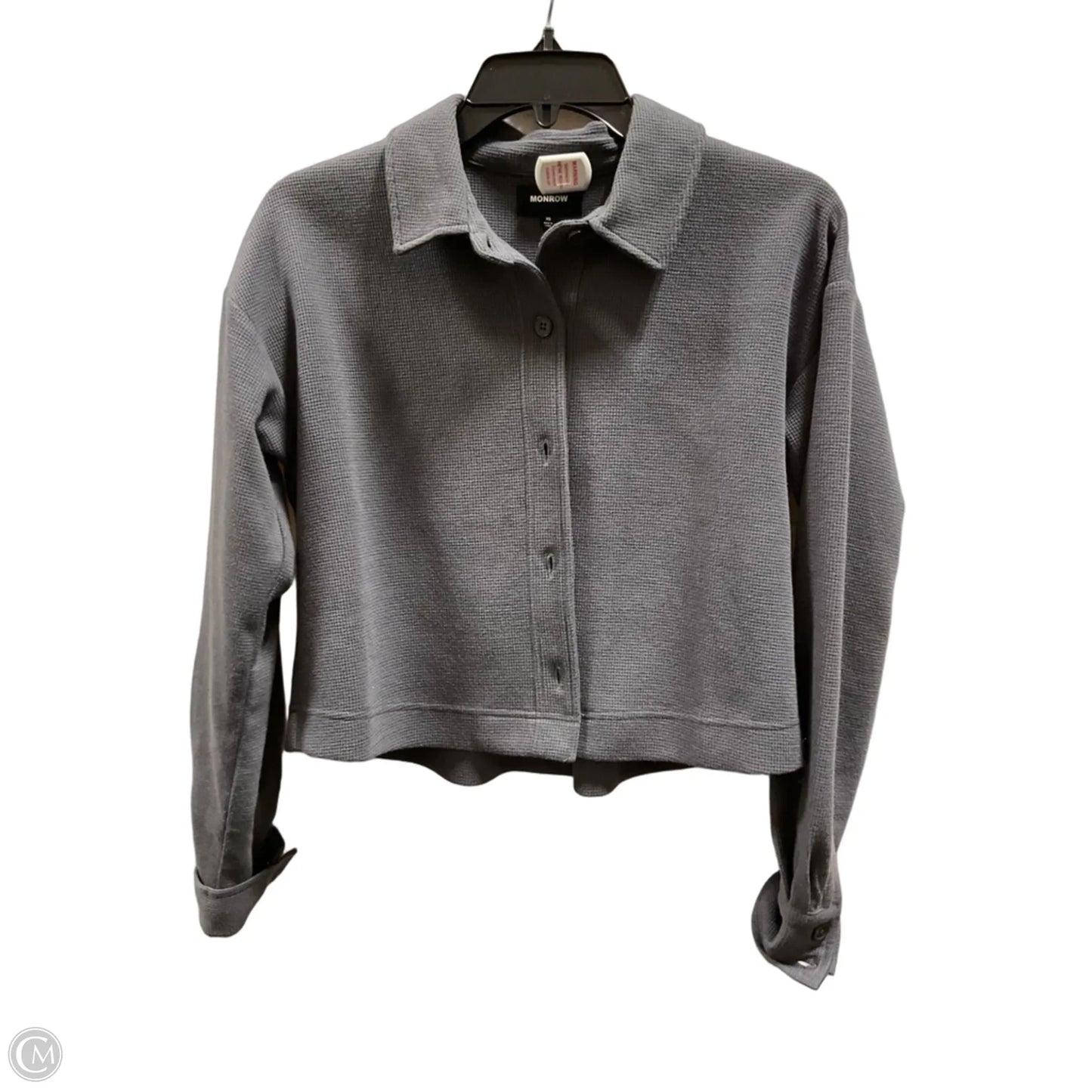 Jacket Shirt By Monrow In Grey, Size: Xs