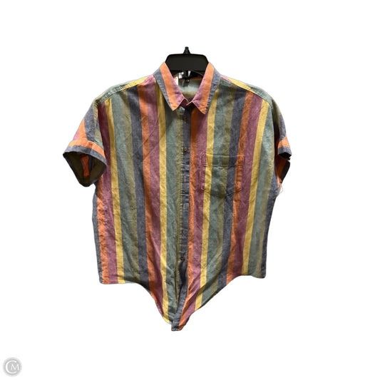 Blouse Short Sleeve By Madewell In Rainbow Print, Size: Xxs