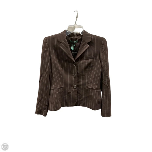 Blazer By Ralph Lauren In Brown & Cream, Size: 4