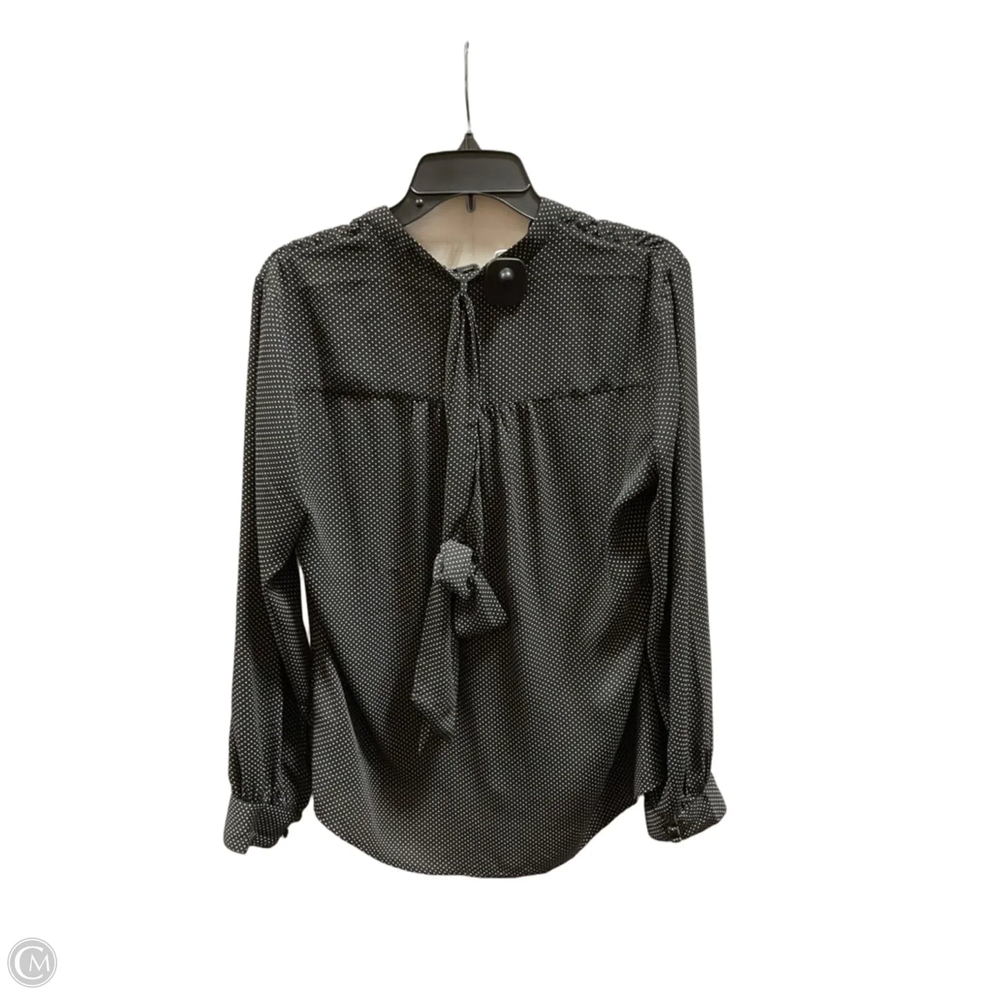 Blouse Long Sleeve By Express In Polkadot Pattern, Size: L