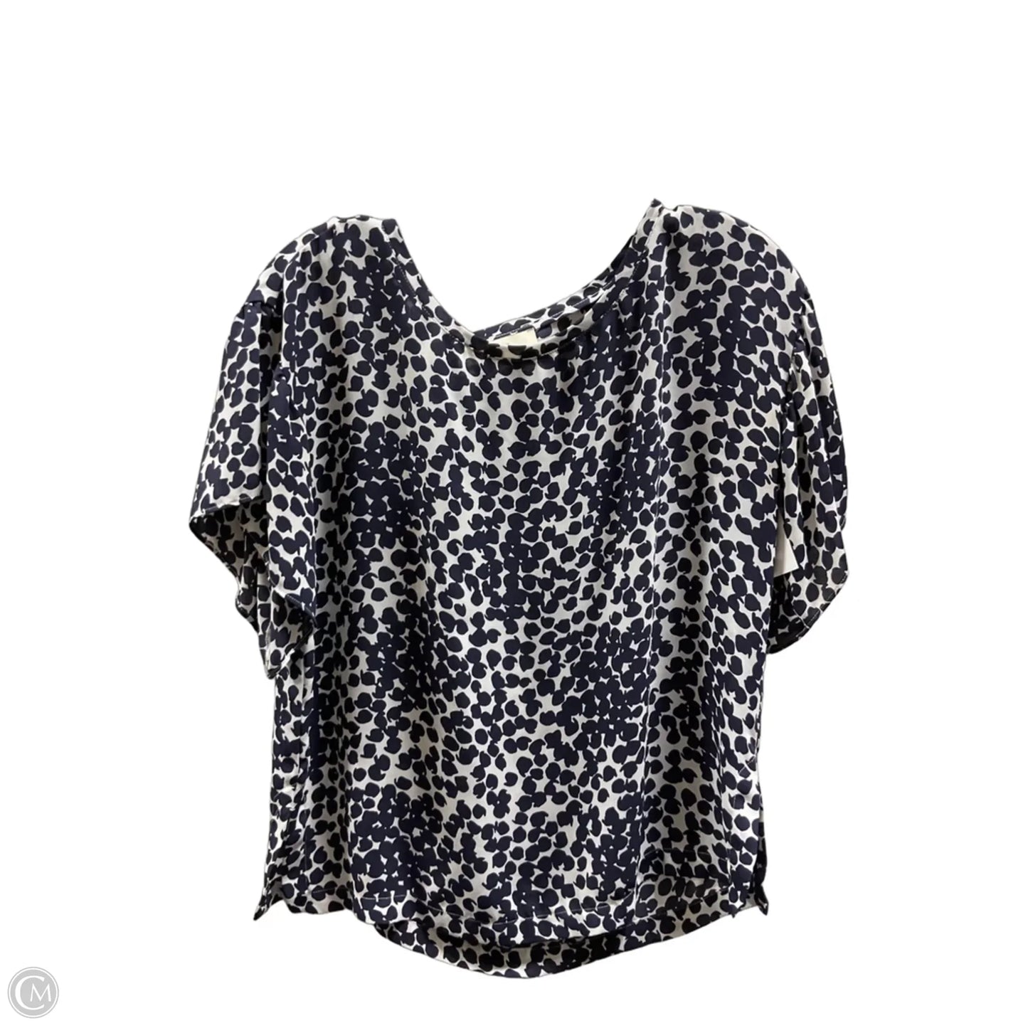 Top Short Sleeve By Loft In Blue & White, Size: S