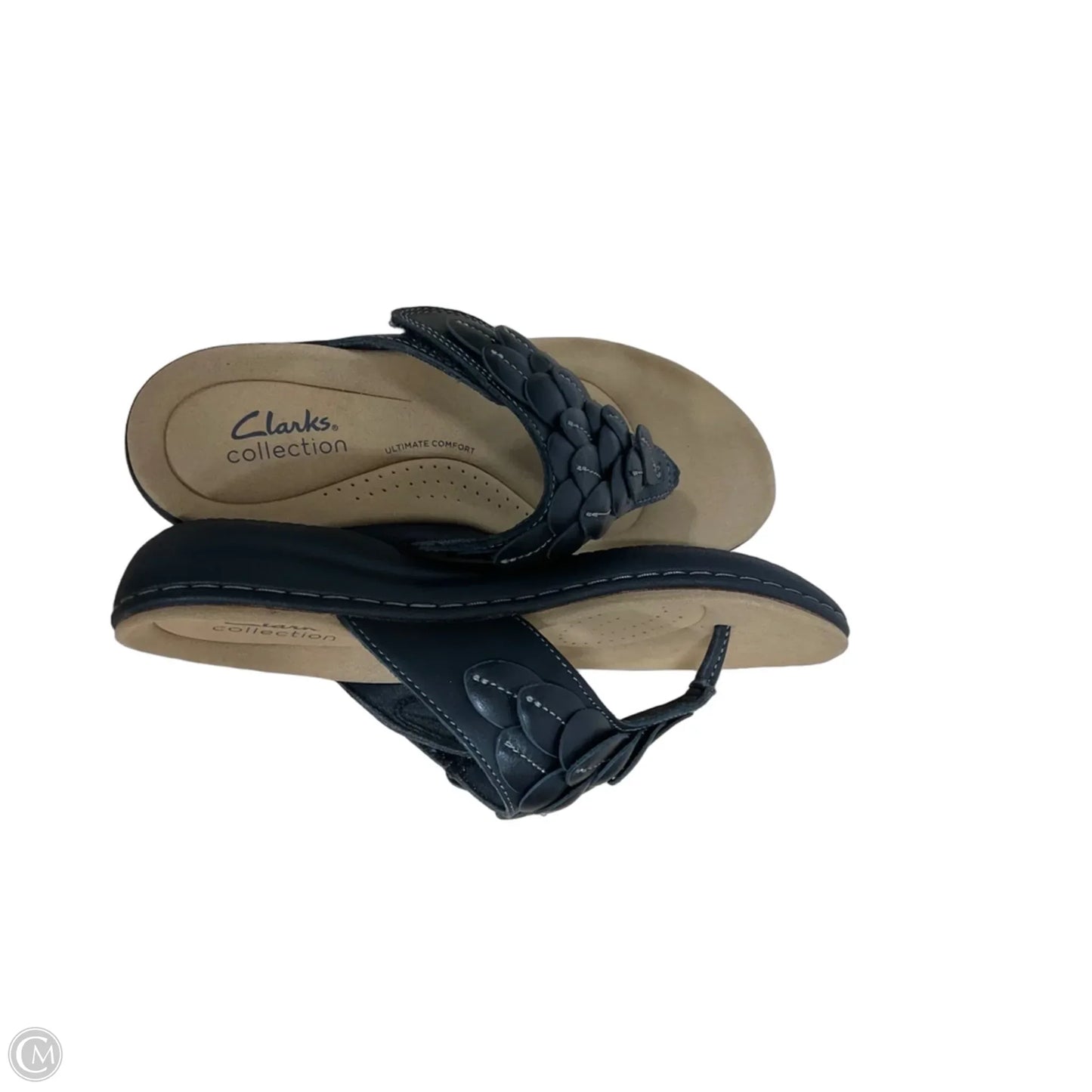 Sandals Flats By Clarks In Black, Size: 6.5