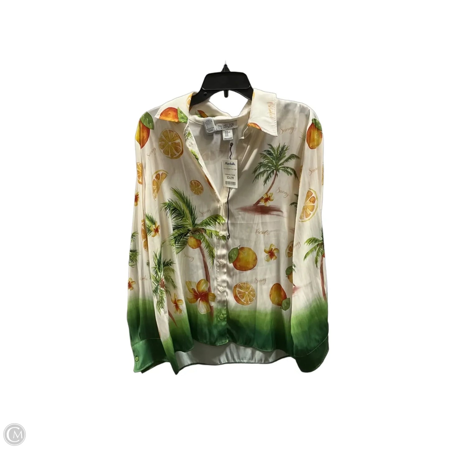 Blouse Long Sleeve By Rachel Zoe In Cream, Size: Xl