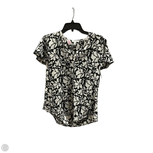Top Short Sleeve By Maurices In Black & Cream, Size: M
