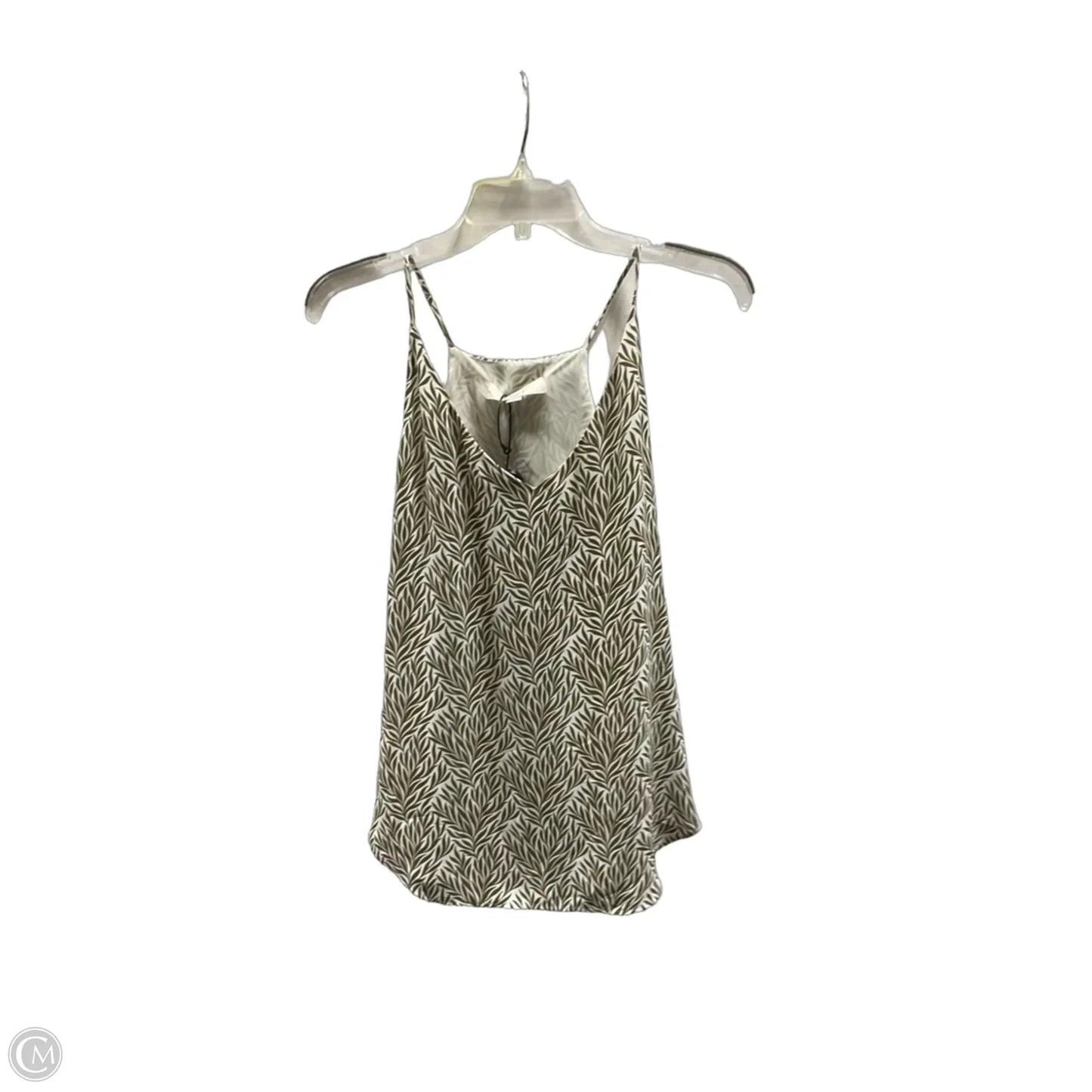 Top Sleeveless By Loft In Green & White, Size: M
