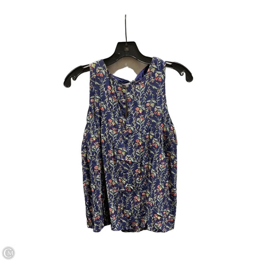 Top Sleeveless By Loft In Green & Purple, Size: M