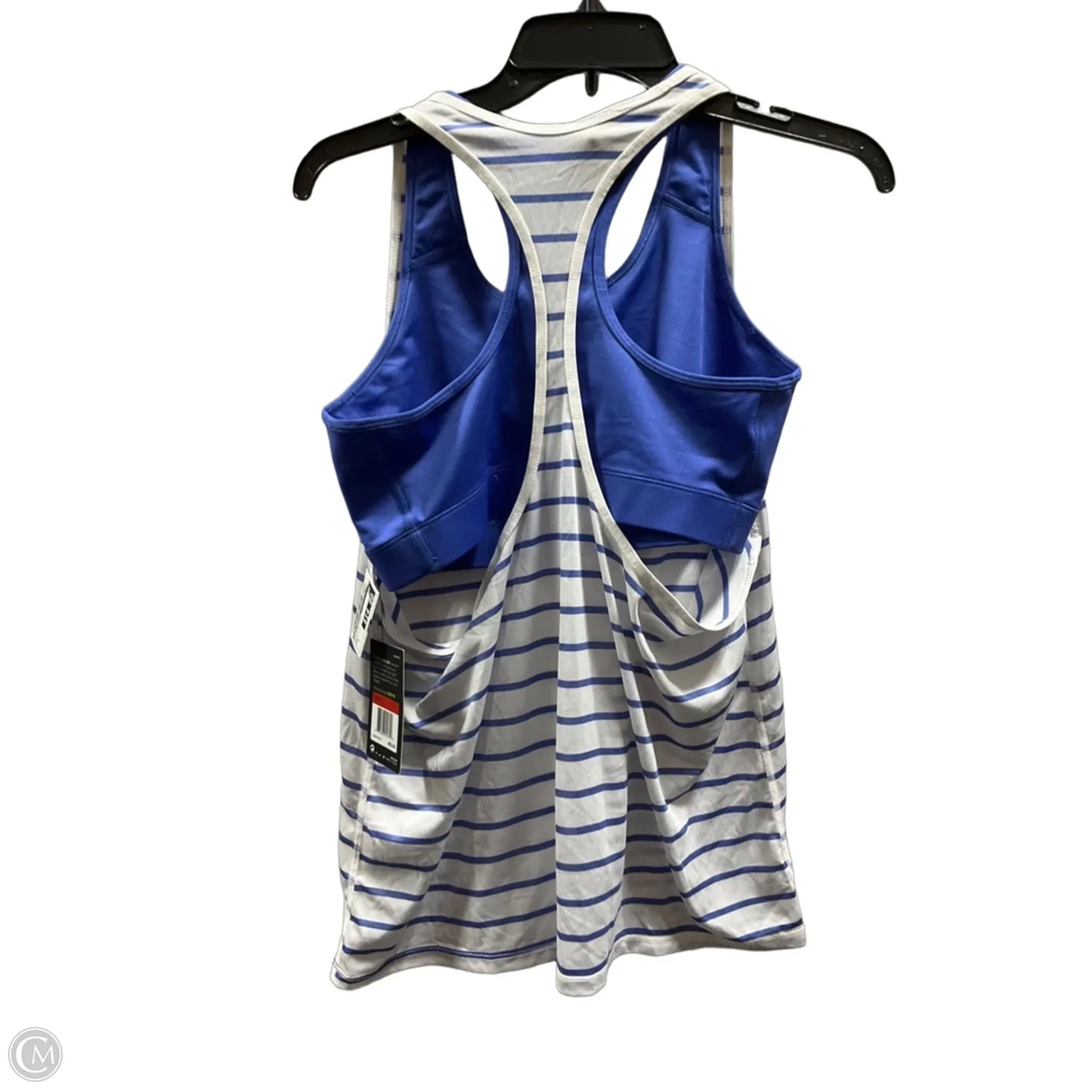 Athletic Tank Top By Nike Apparel In Blue & White, Size: L