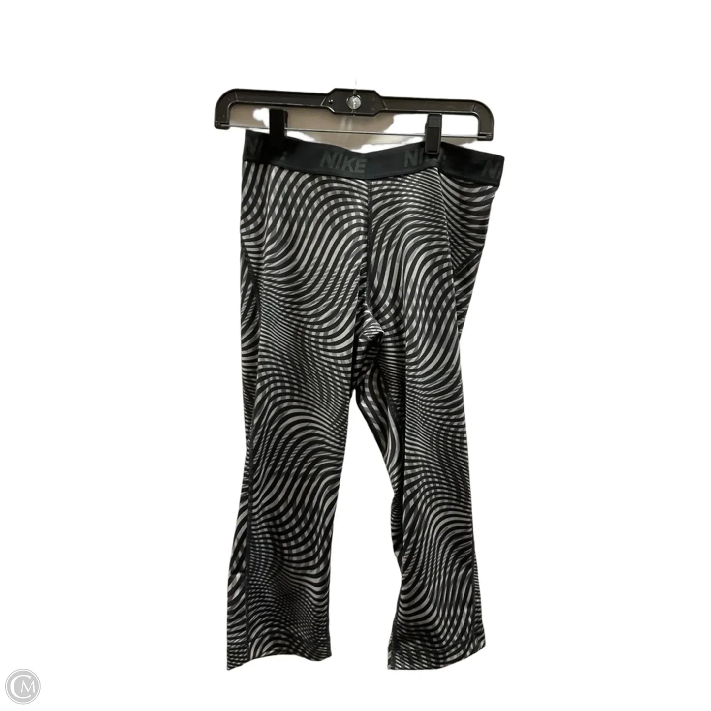 Athletic Capris By Nike Apparel In Black & Grey, Size: L