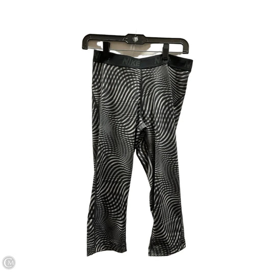 Athletic Capris By Nike Apparel In Black & Grey, Size: L