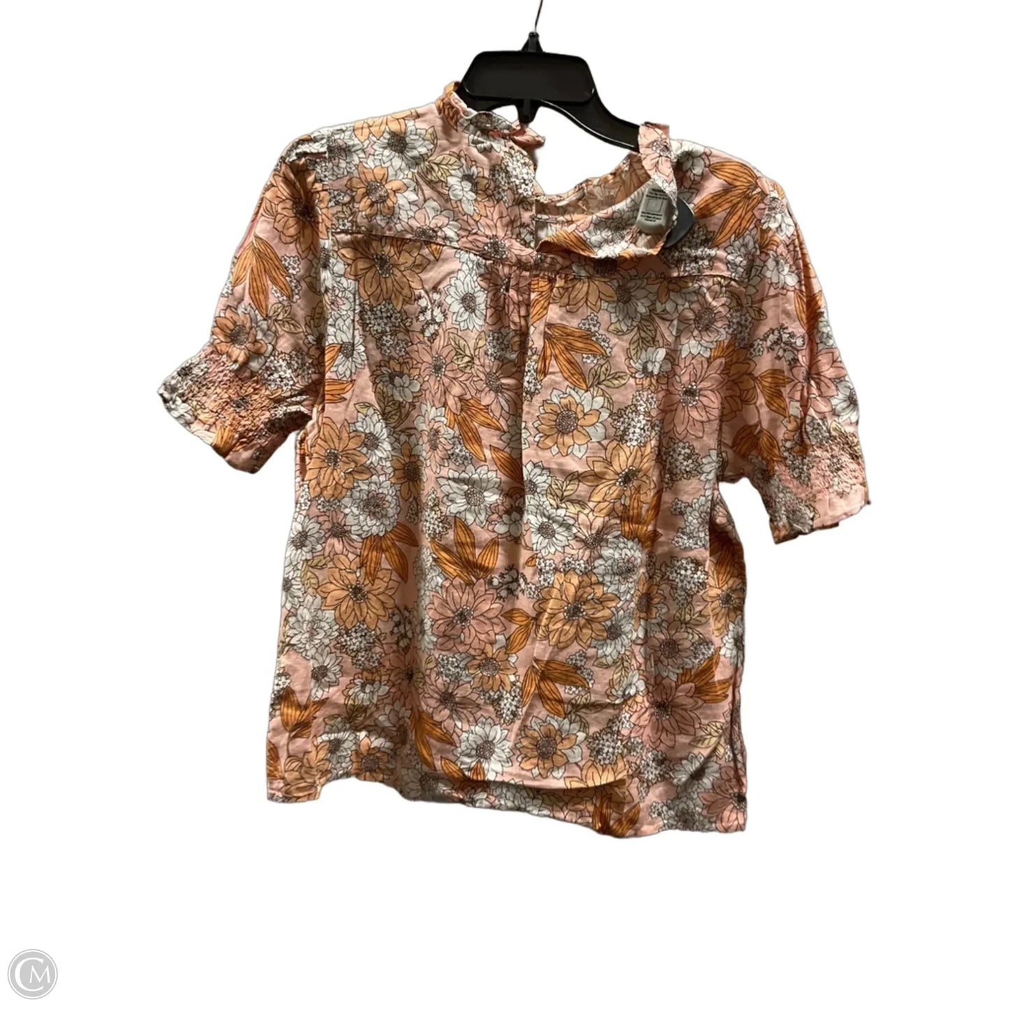Top Short Sleeve By J. Crew In Orange & Pink, Size: M