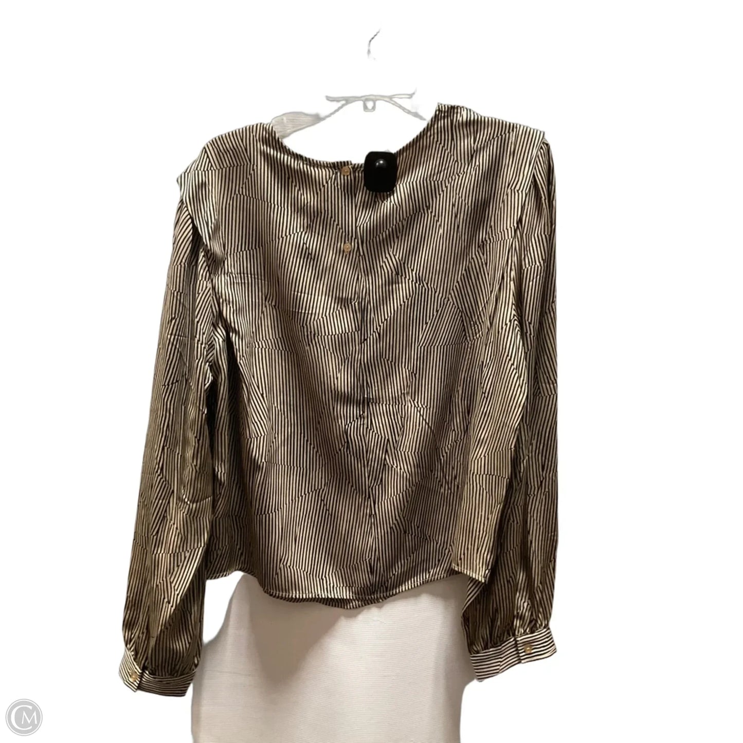 Top Long Sleeve By Anine Bing In Black & Gold, Size: Xl