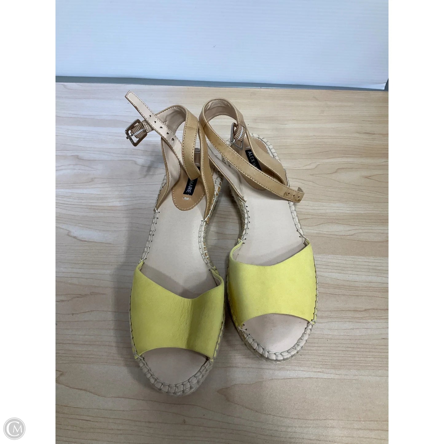 Sandals Heels Wedge By Alex Marie In Yellow, Size: 7