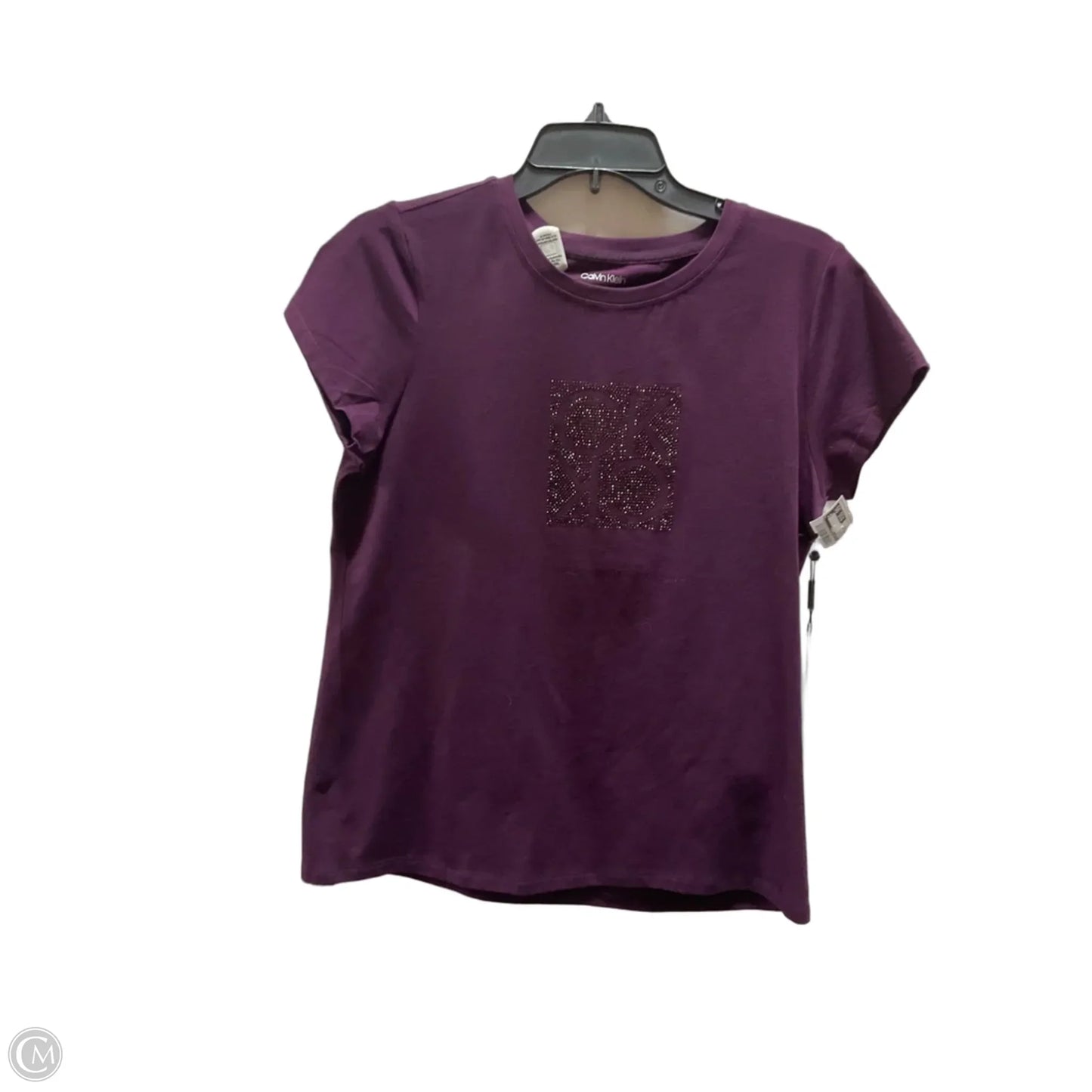 Top Short Sleeve By Calvin Klein In Purple, Size: M