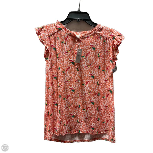 Top Short Sleeve By Loft In Orange, Size: M
