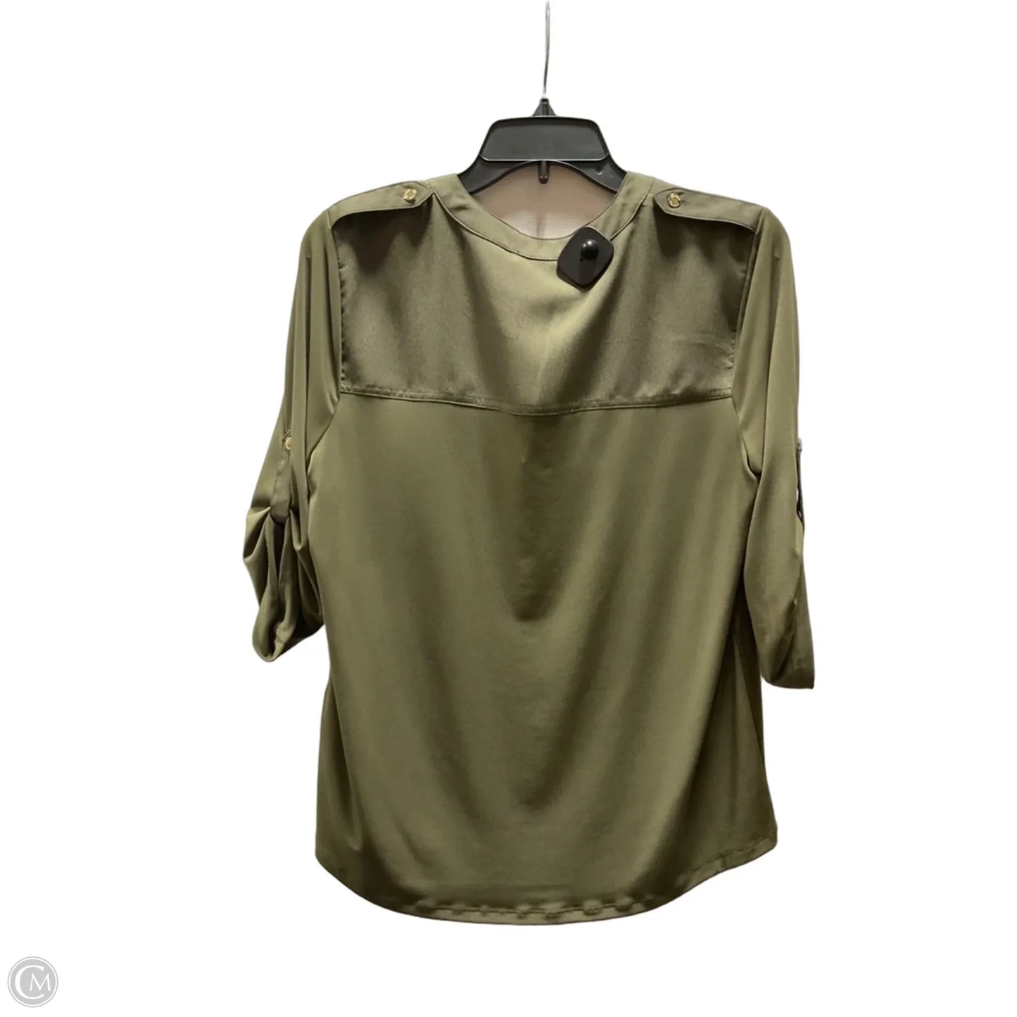 Top 3/4 Sleeve By Calvin Klein In Green, Size: M