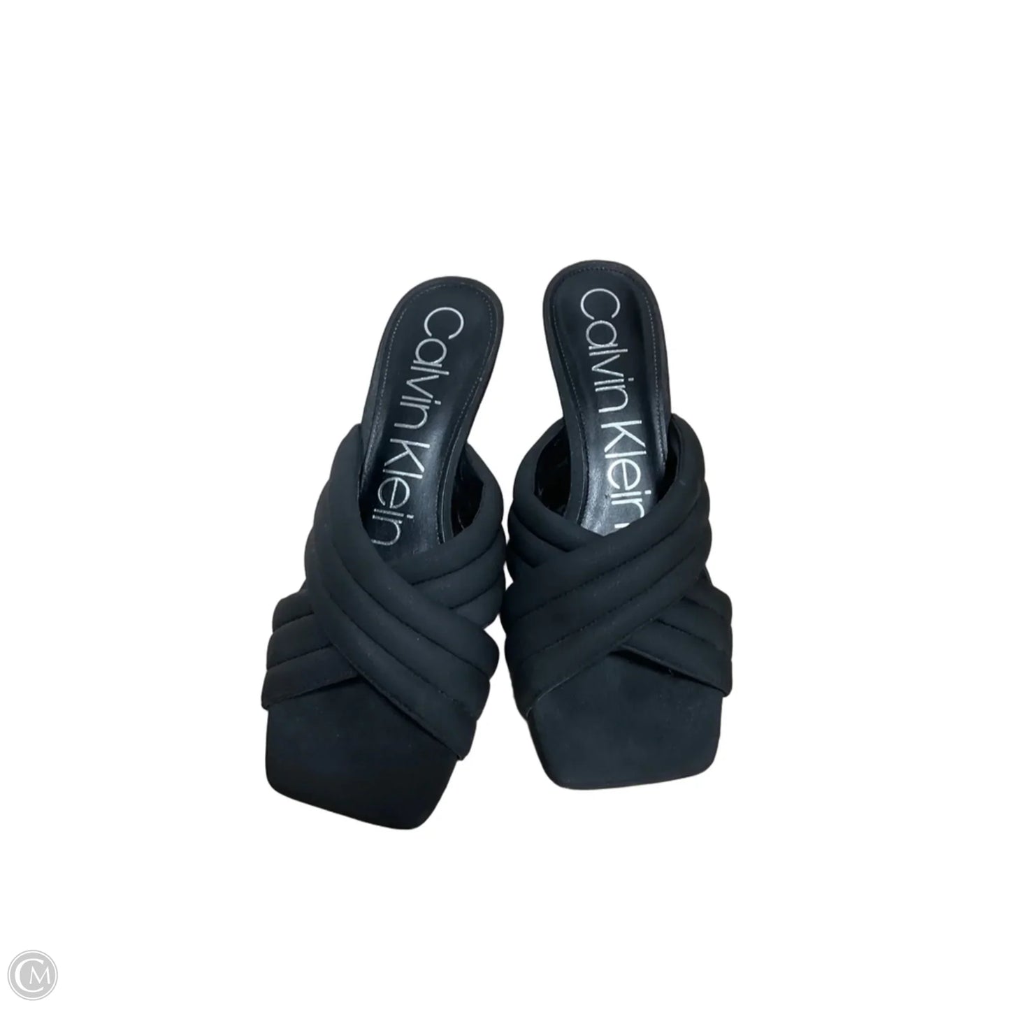 Sandals Heels Kitten By Calvin Klein In Black, Size: 8.5