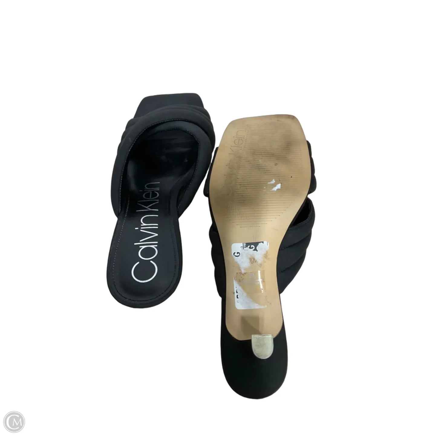 Sandals Heels Kitten By Calvin Klein In Black, Size: 8.5