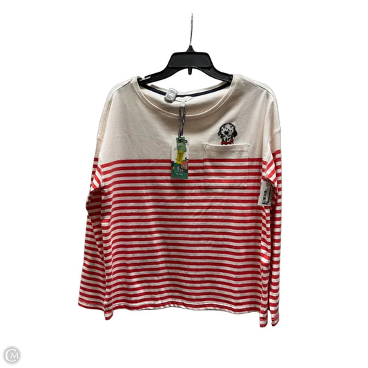 Top Long Sleeve By Joules In Cream & Red, Size: M