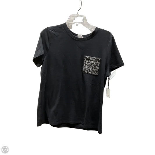 Top Short Sleeve By Calvin Klein In Black, Size: M
