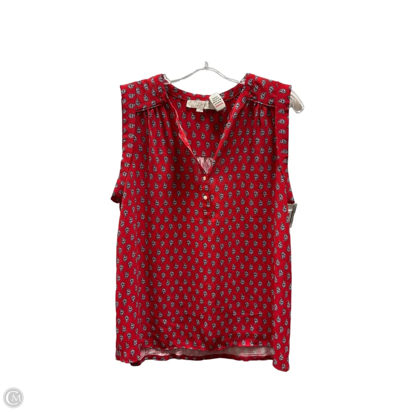 Top Sleeveless By Loft In Red, Size: M