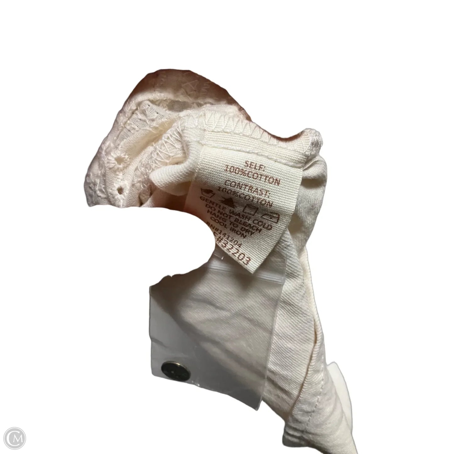 Top Sleeveless By Hem & Thread In Cream, Size: L
