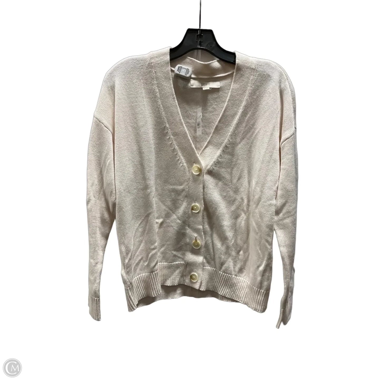 Cardigan By Loft In Cream, Size: M