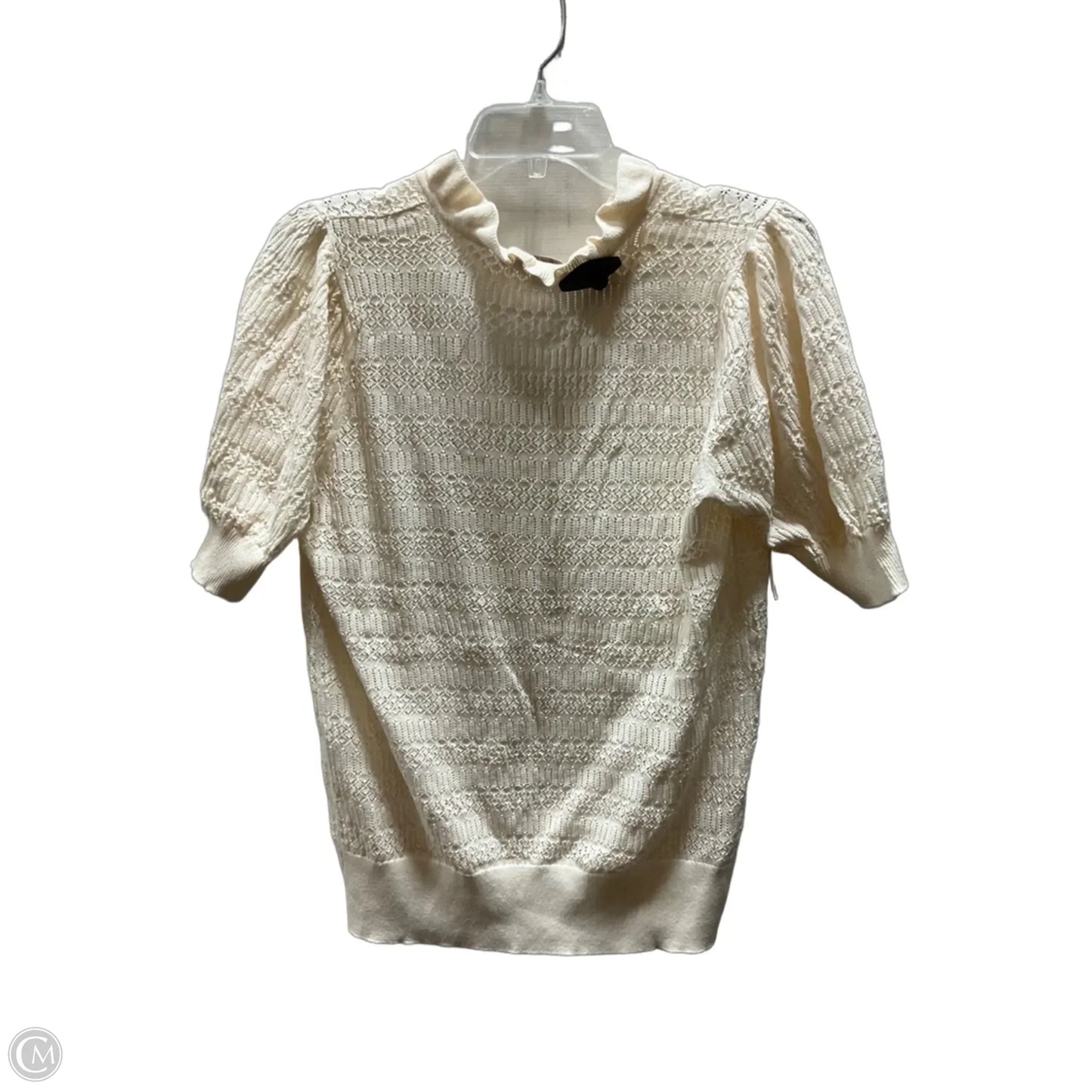 Top Short Sleeve By Loft In Cream, Size: M